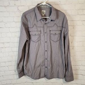 Men's Moon Shine longsleeve pearl snapped button-down shirt, size XL